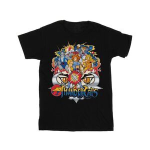 Thundercats Womens/Ladies Action Group Shot Cotton Boyfriend T-Shirt / Black